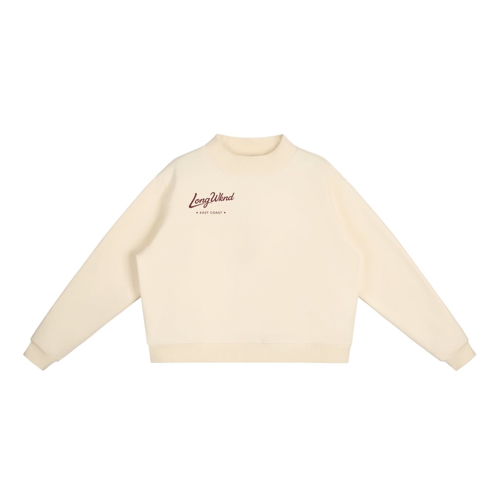 Essential Fleece Mock-Neck Crew Sweatshirt