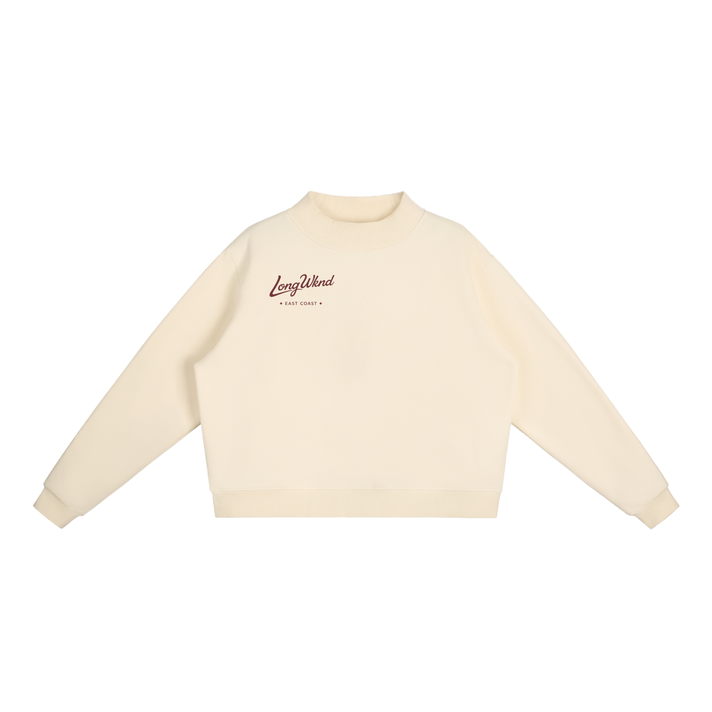 Essential Fleece Mock-Neck Crew Sweatshirt