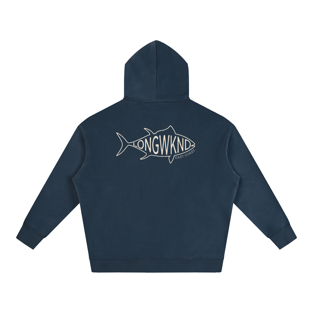 Oversize Navy Fish Hoodie