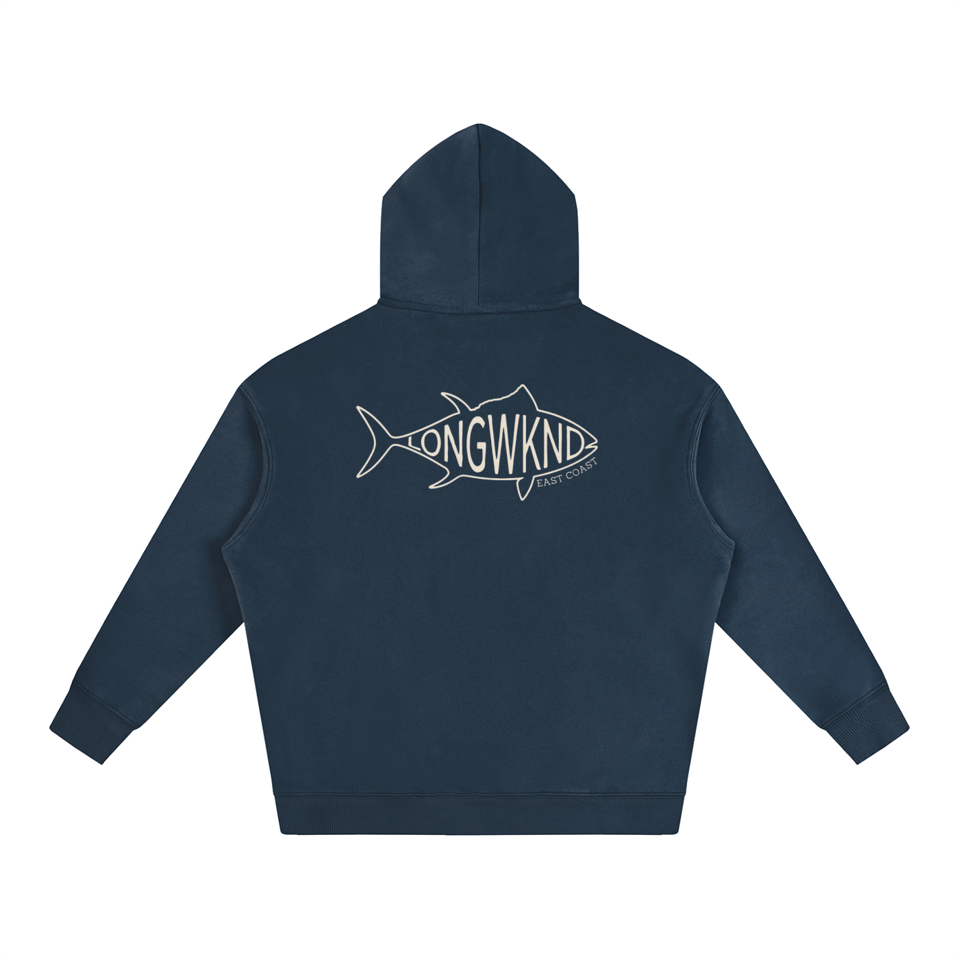 Oversize Navy Fish Hoodie