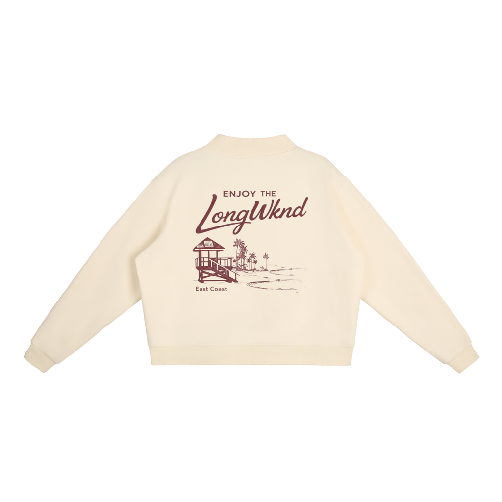 Essential Fleece Mock-Neck Crew Sweatshirt