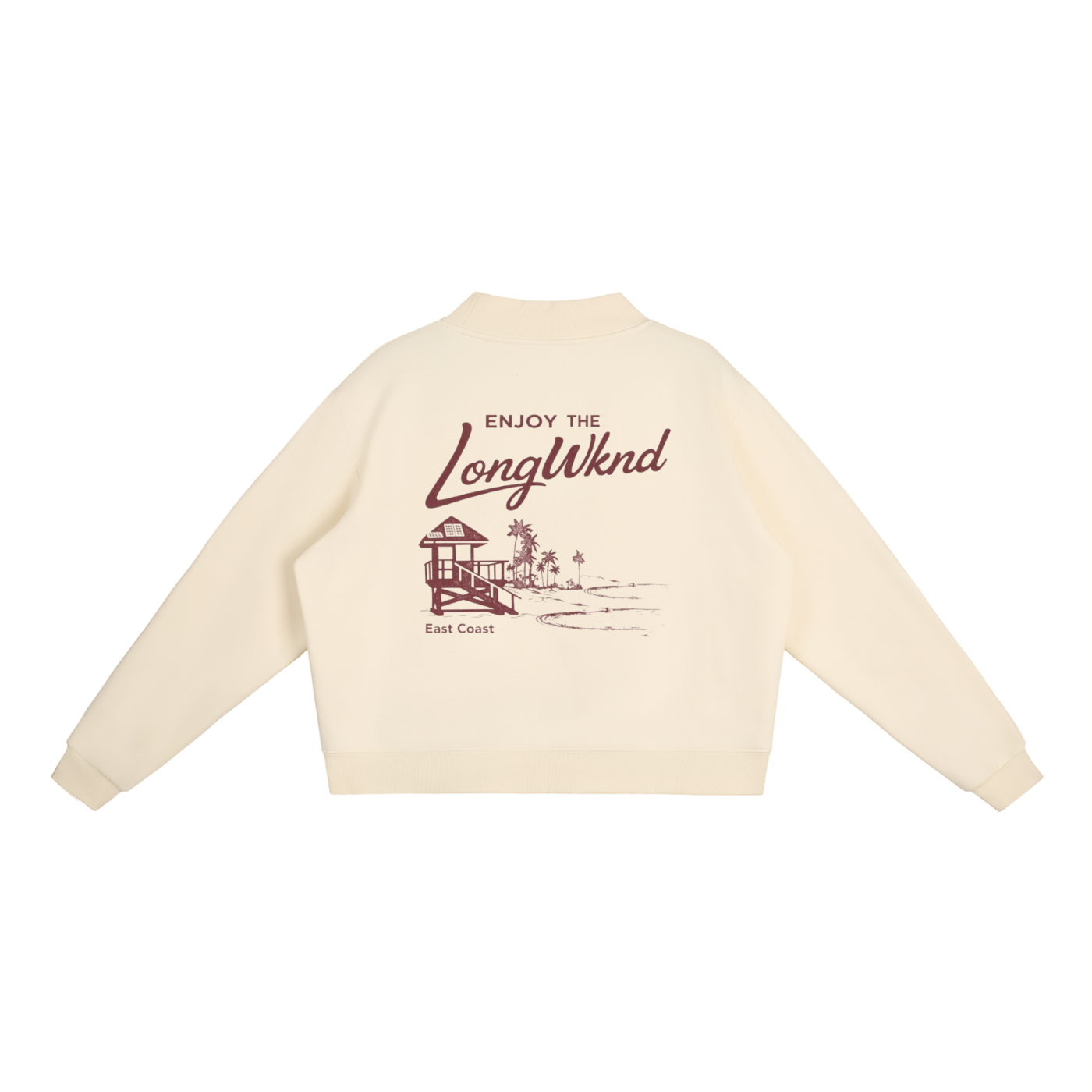 Essential Fleece Mock-Neck Crew Sweatshirt