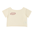 Rolled Hem Flower Cotton T-Shirt